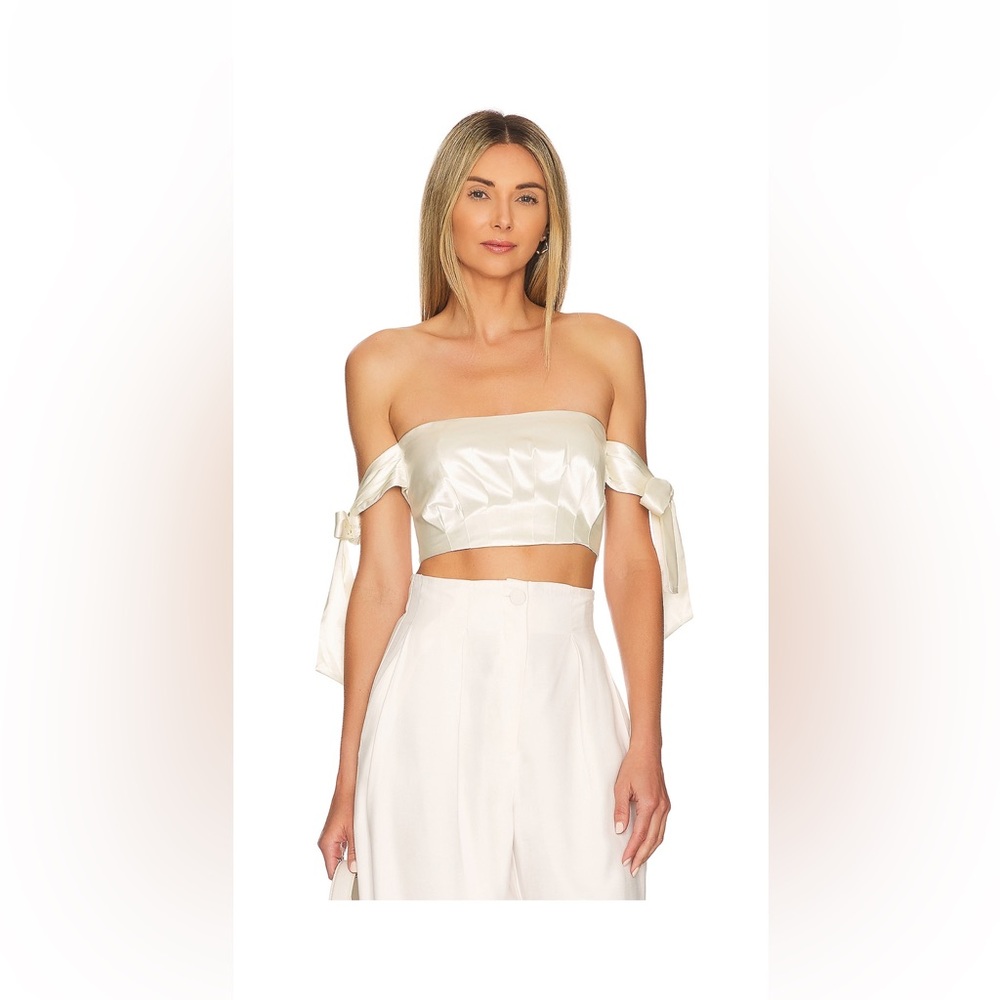 MAJORELLE bustier top in ivory